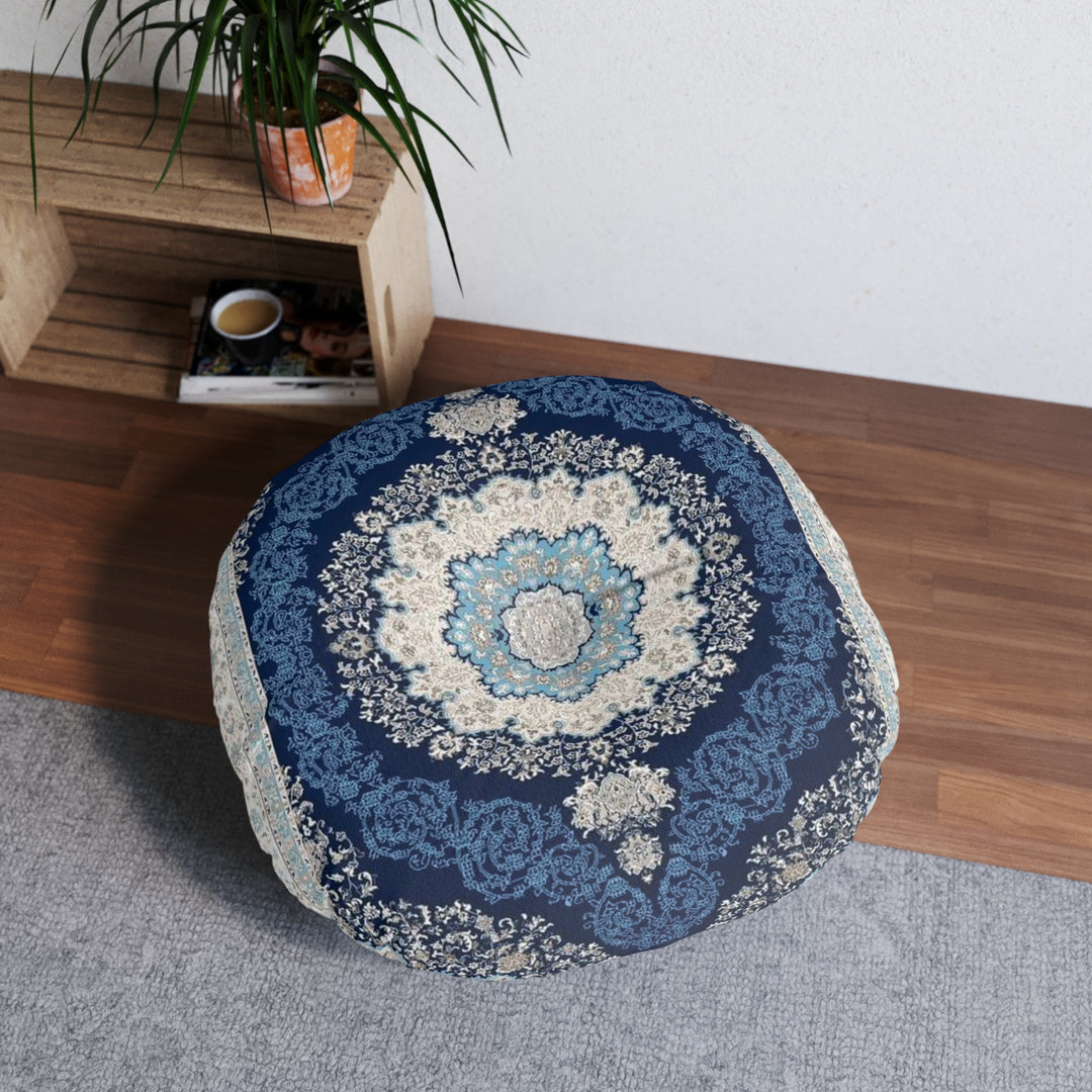Boho Blue Tufted Floor Pillow