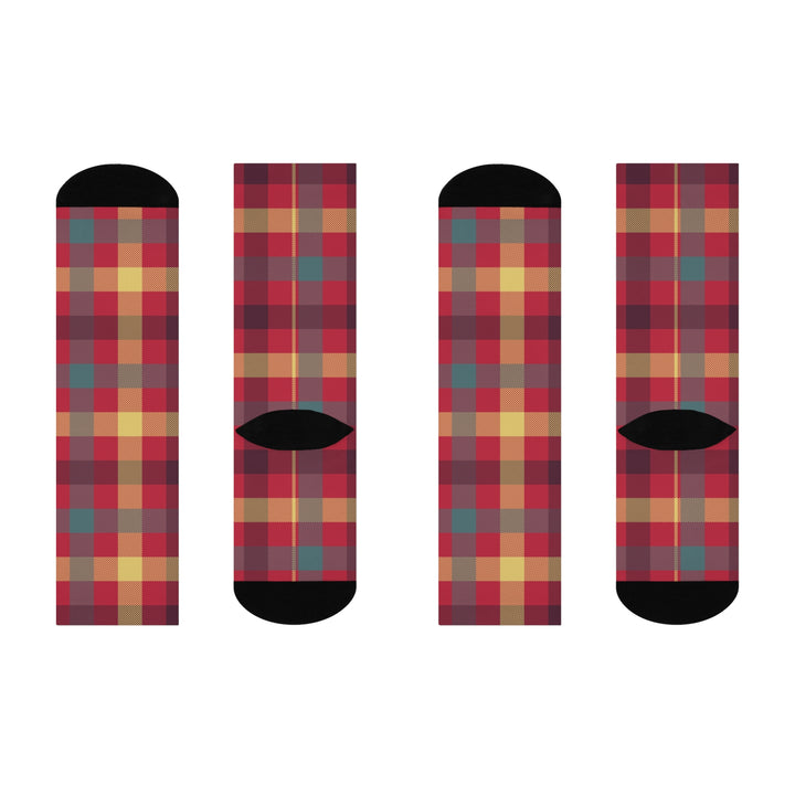 Red Checked Crew Socks