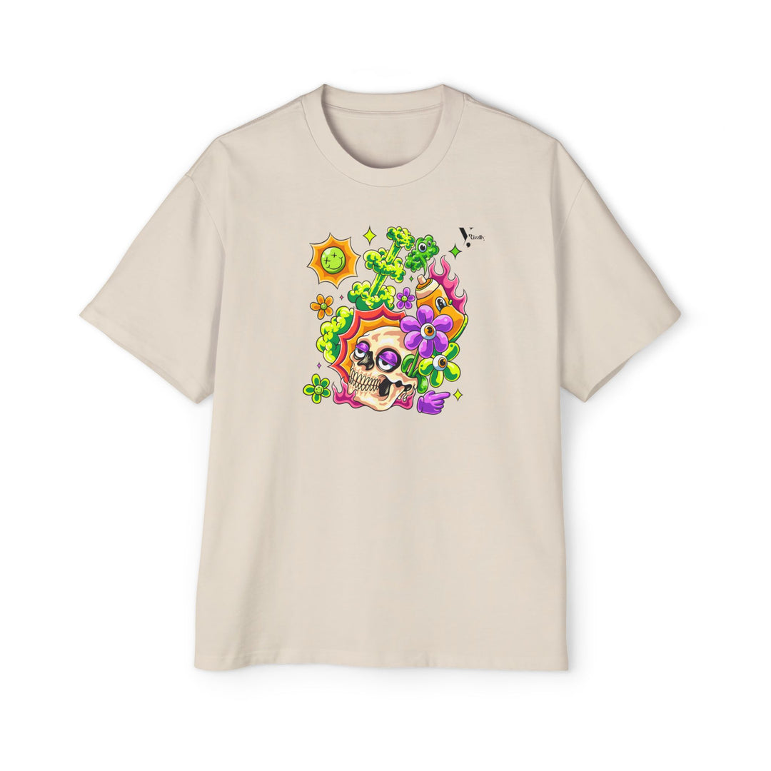 Skull & Floral Oversized Tee