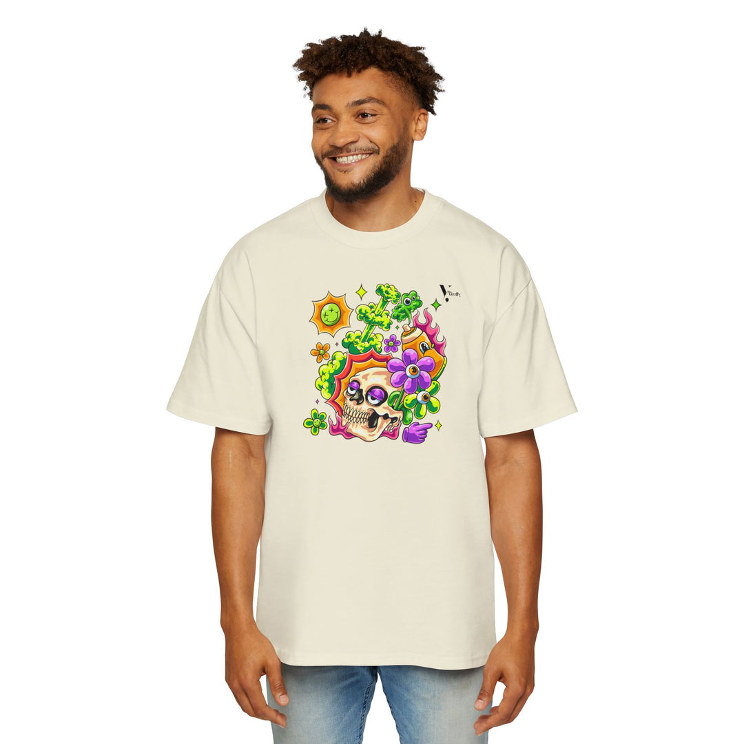 Skull & Floral Oversized Tee