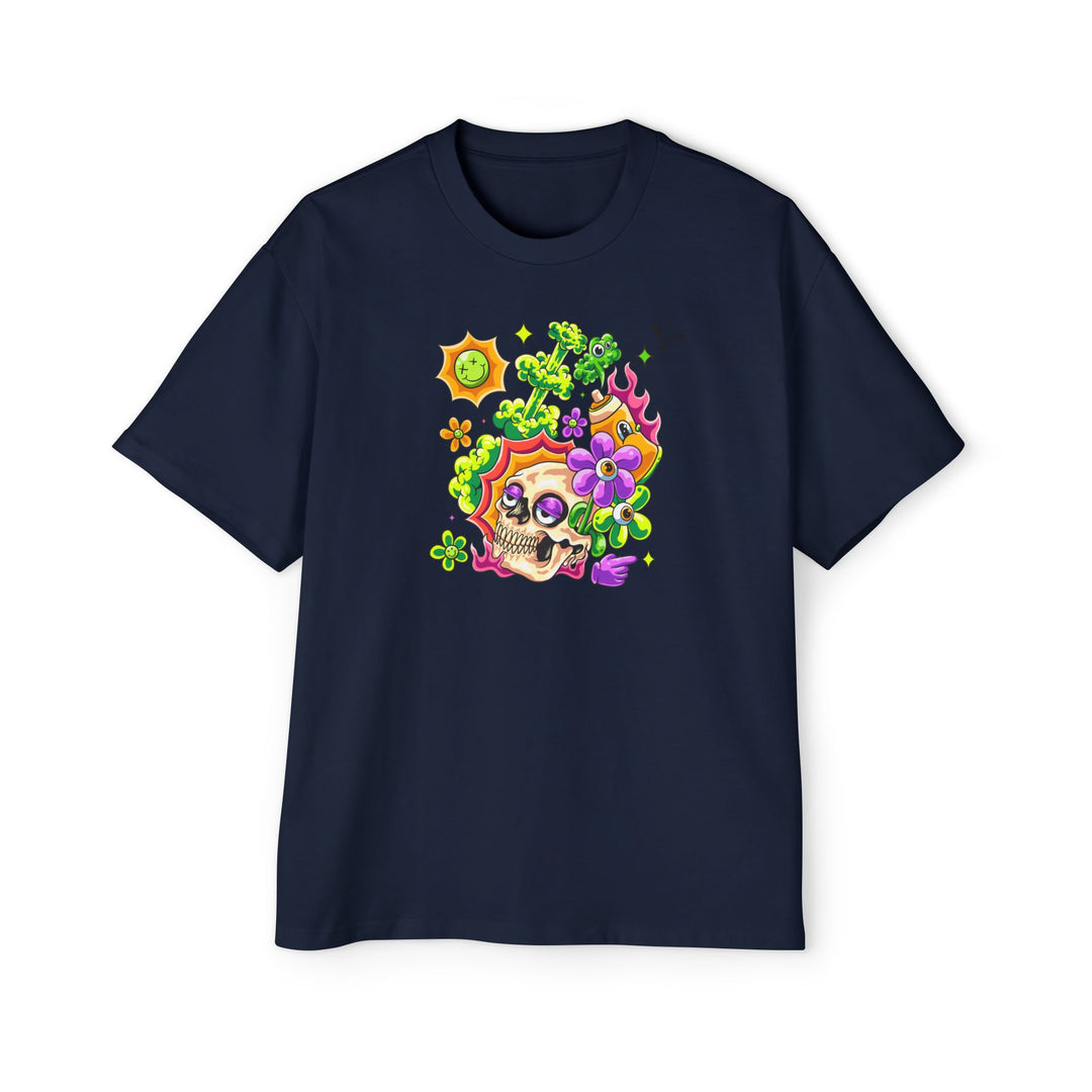 Skull & Floral Oversized Tee