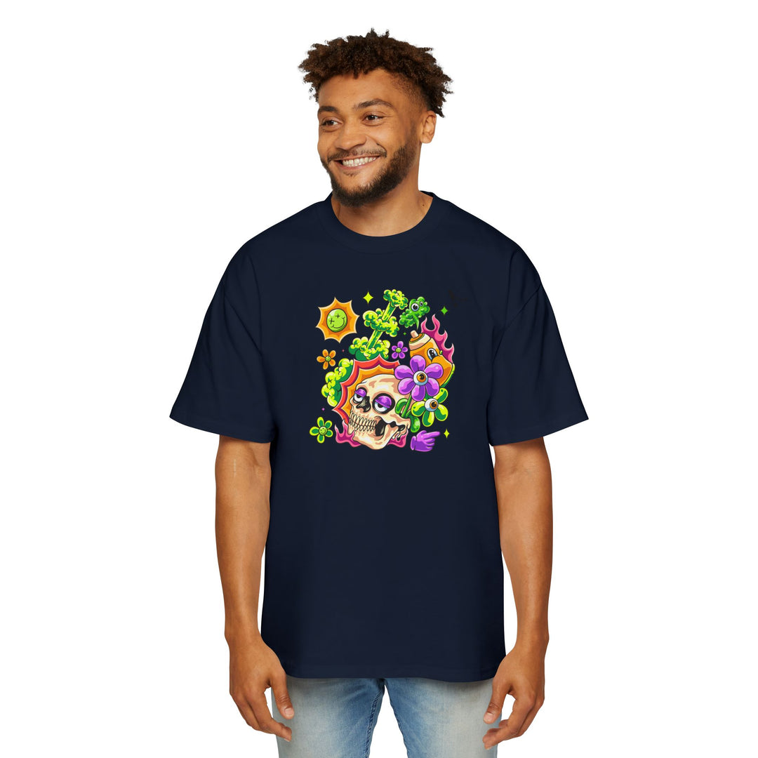 Skull & Floral Oversized Tee