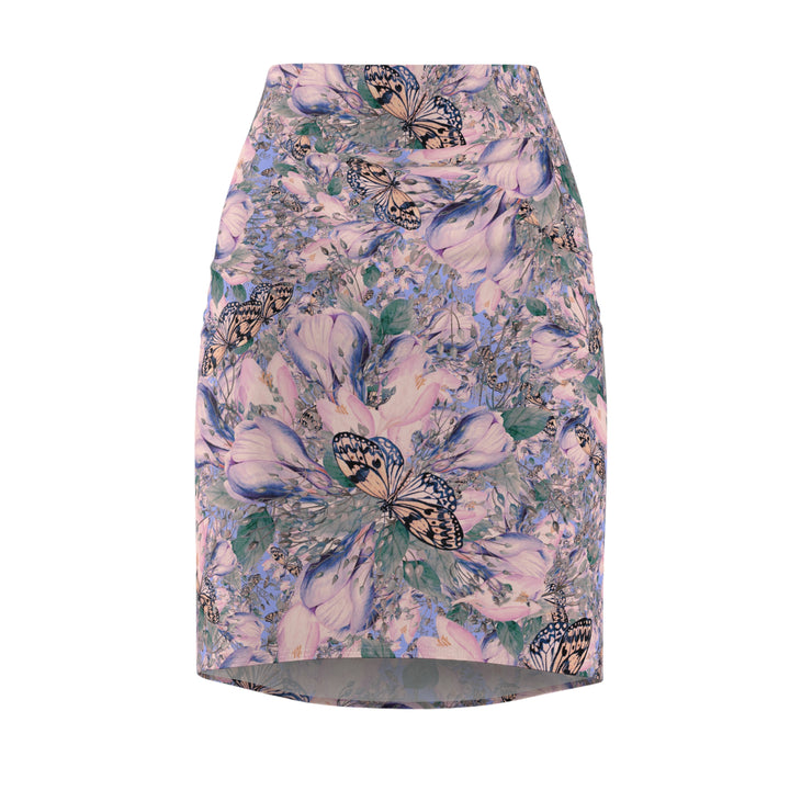 Floral Butterfly High-Waisted Pencil Skirt