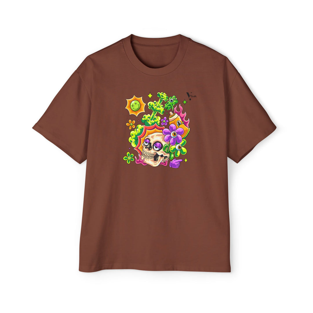 Skull & Floral Oversized Tee