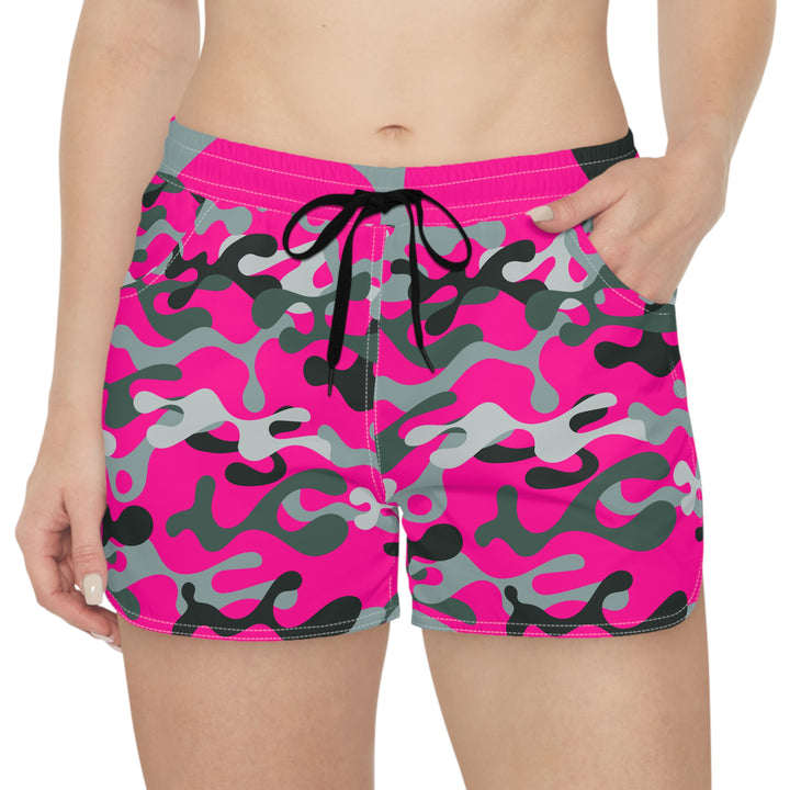 Vibrant Pink Camo Casual Shorts