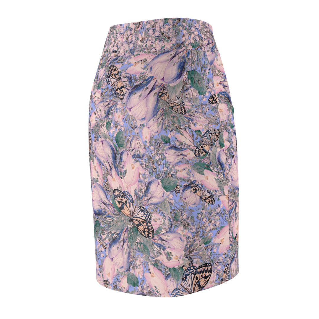 Floral Butterfly High-Waisted Pencil Skirt