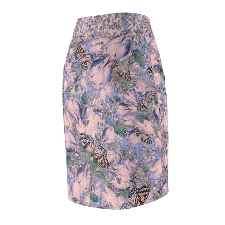 Floral Butterfly High-Waisted Pencil Skirt