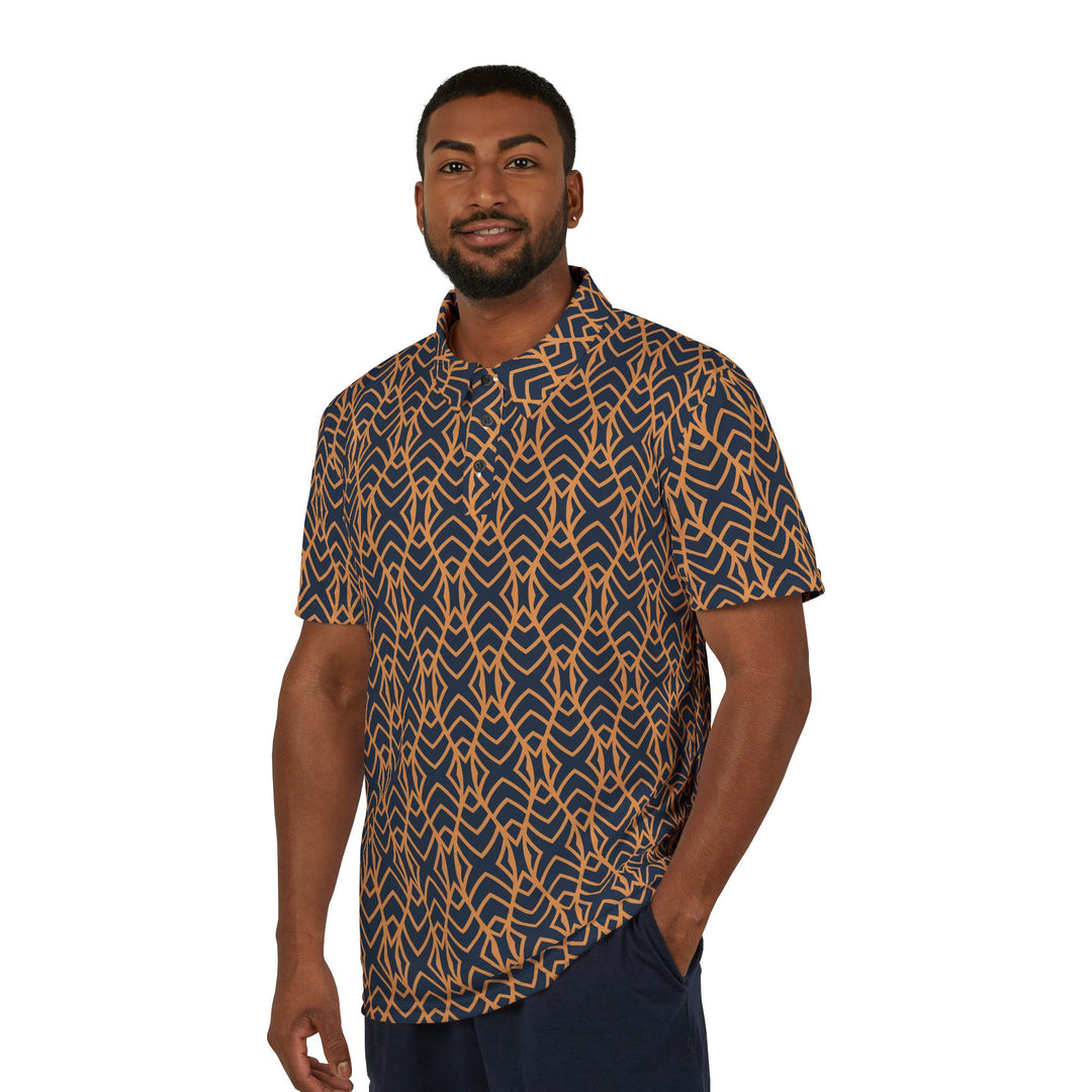 Stylish Polo Shirt with Modern Geometric Pattern
