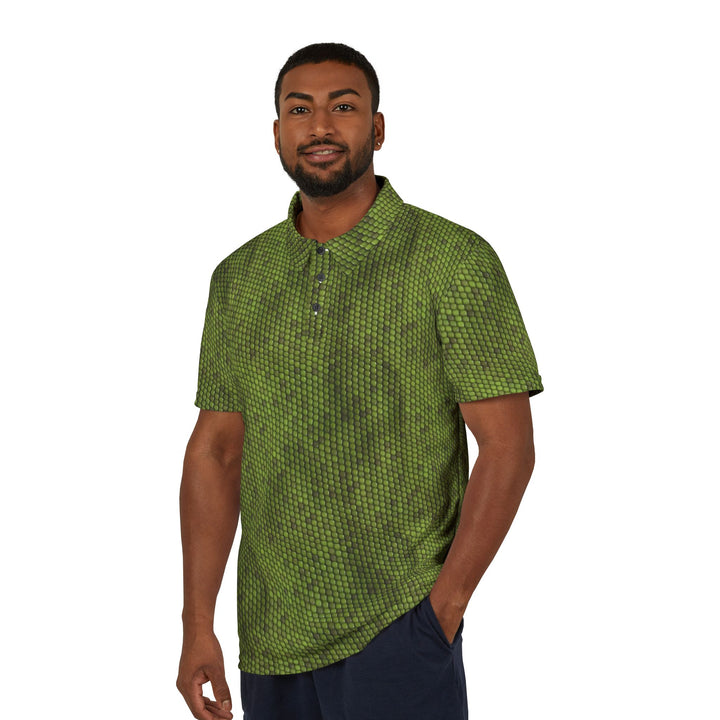 Green Animal Skin Polo Shirt