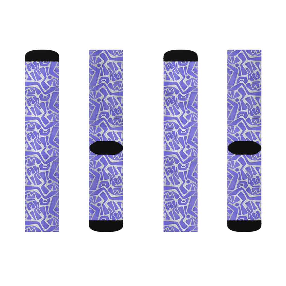 Stylish Purple Graphic Socks | Trendy Design for Everyday Comfort - Rizzlly