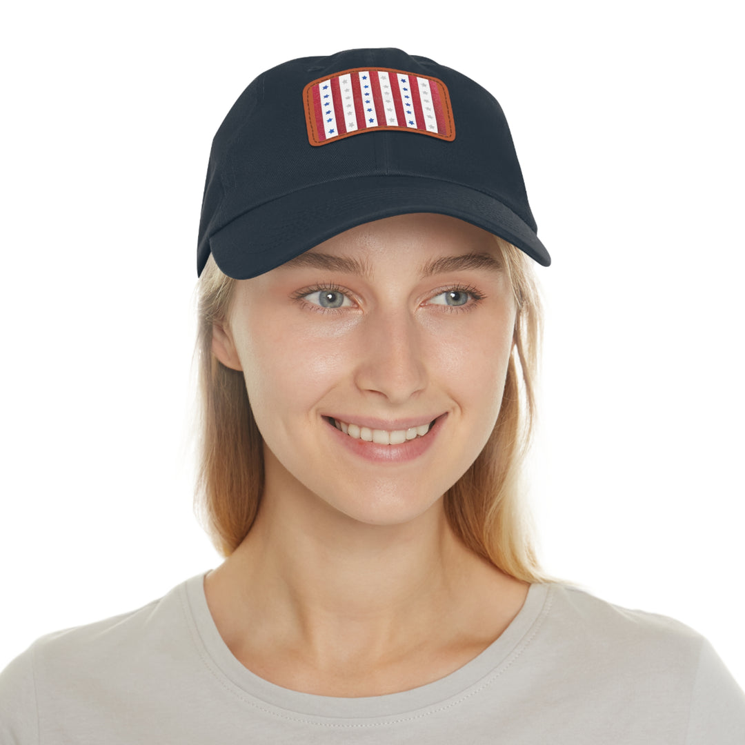 Patriotic Dad Hat with Leather Patch – Perfect for Celebrations and Everyday Style - Rizzlly