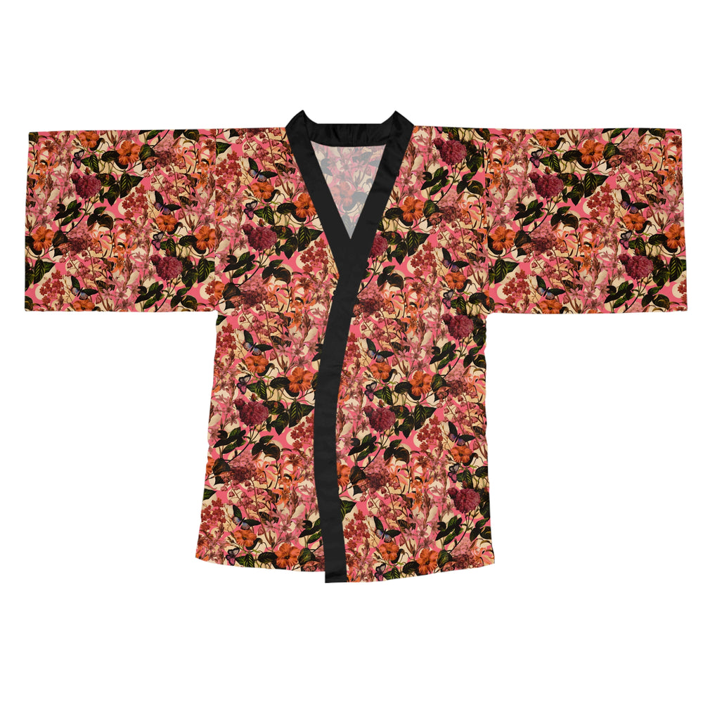 Floral Print Long Sleeve Kimono Robe for Relaxation & Self-Care - Rizzlly