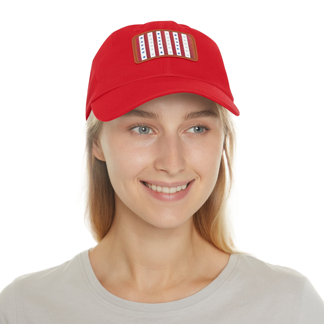 Patriotic Dad Hat with Leather Patch – Perfect for Celebrations and Everyday Style - Rizzlly
