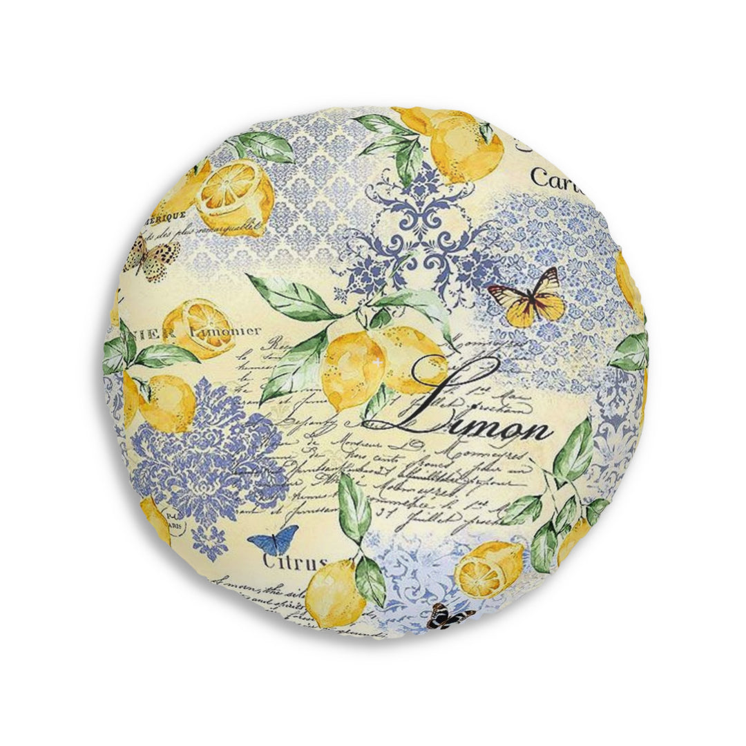 Lemon Blossom Tufted Floor Pillow