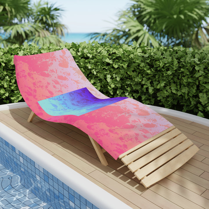 Vibrant Coral Geometric Beach Towel