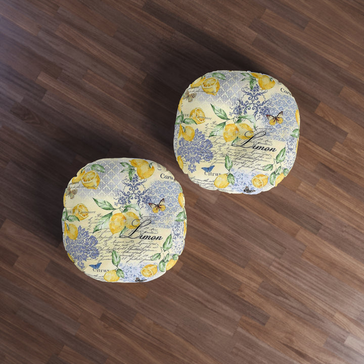 Lemon Blossom Tufted Floor Pillow