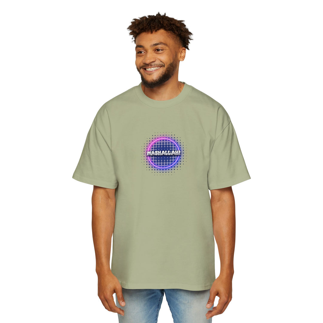 Graphic Oversized Tee - 'Mashallah' Design for Casual Style - Rizzlly