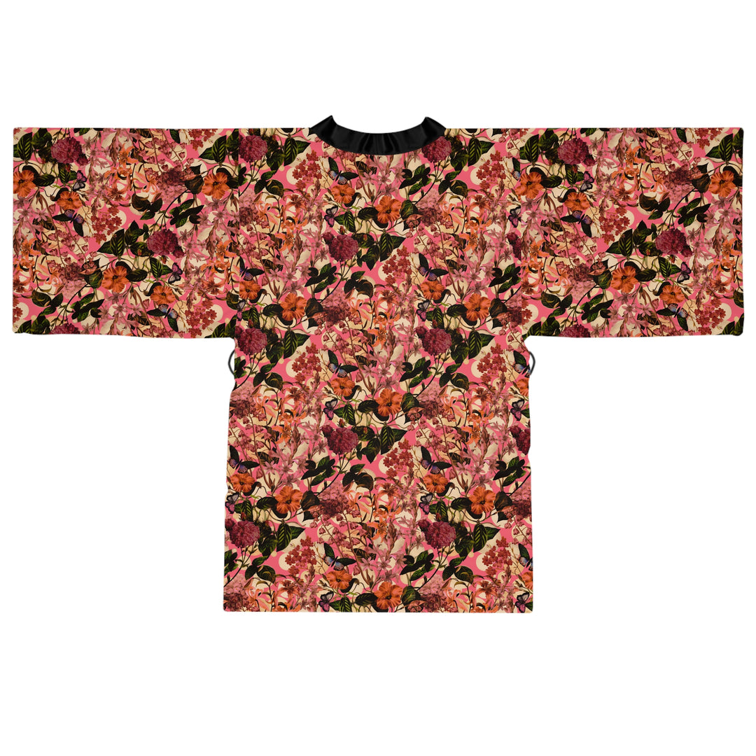 Floral Print Long Sleeve Kimono Robe for Relaxation & Self-Care - Rizzlly