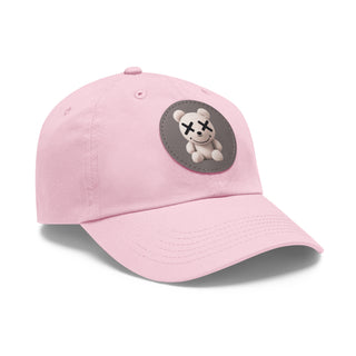 Dad Hat - Teddy Bear Leather Patch Embroidered Cap