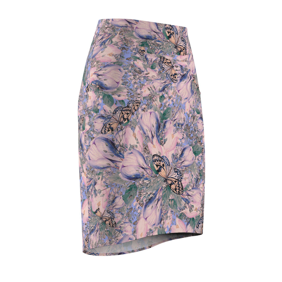 Floral Butterfly High-Waisted Pencil Skirt