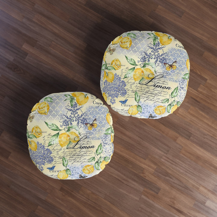 Lemon Blossom Tufted Floor Pillow