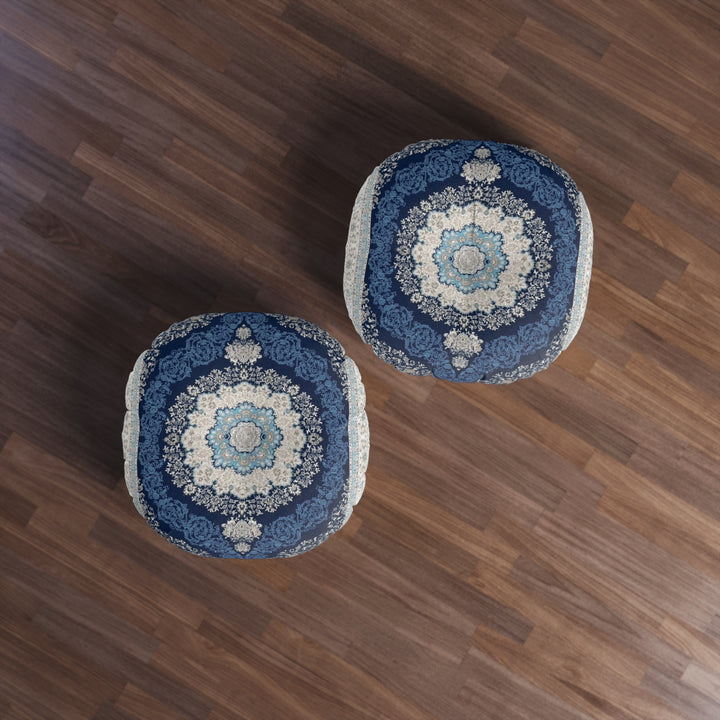 Boho Blue Tufted Floor Pillow