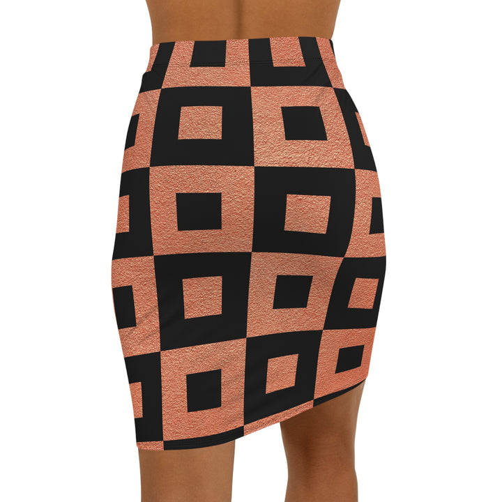 Checkerboard Mid-Waist Pencil Skirt - Rizzlly