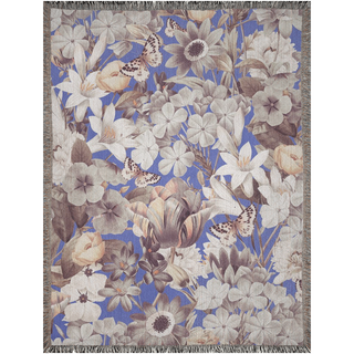 Blue Garden Woven Blanket - Rizzlly