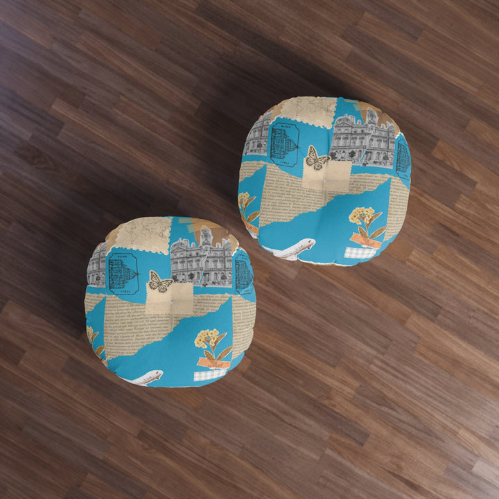 France Tufted Floor Pillow, Round