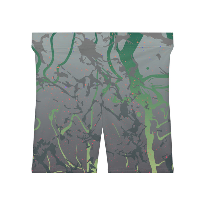 Dark Grey Green Mirage Biker Shorts