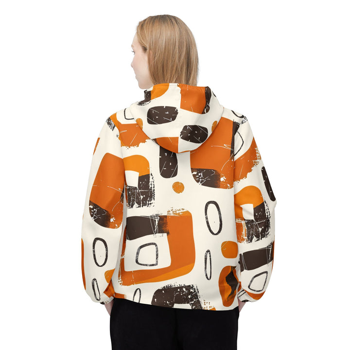 Abstract Creamy Windbreaker Jacket