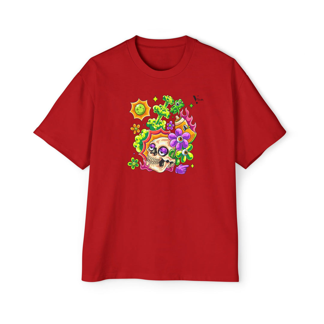 Skull & Floral Oversized Tee