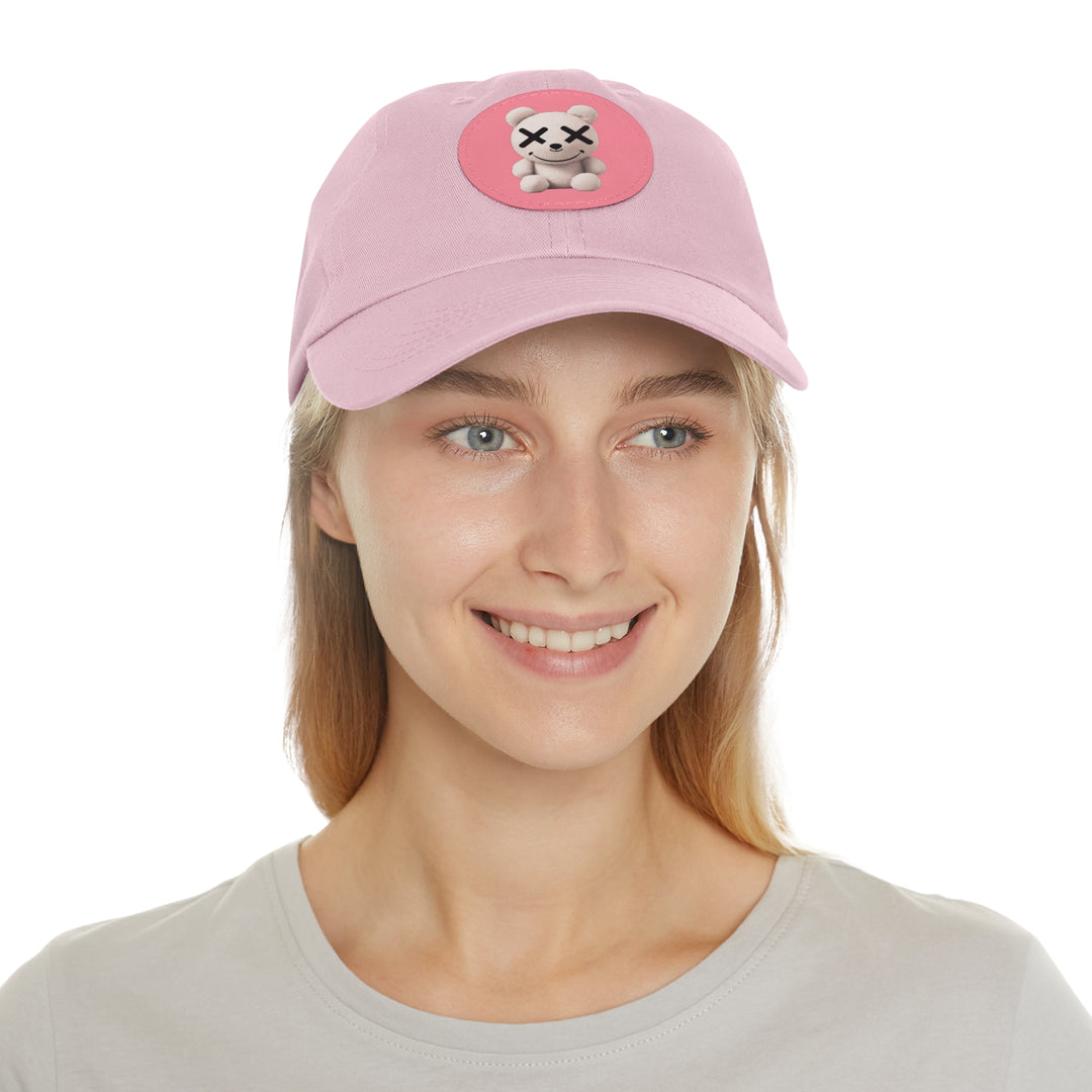 Dad Hat - Teddy Bear Leather Patch Embroidered Cap - Rizzlly
