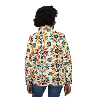 Bohemian Floral Women’s Puffer Jacket - Cozy & Stylish Outerwear for Every Season