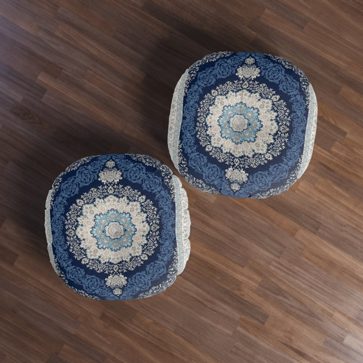 Boho Blue Tufted Floor Pillow